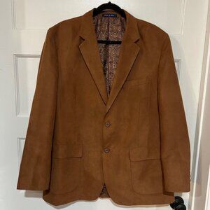 SOFT Suede-Like Brown Blazer Jacket, Size L (Womens) M (Mens)